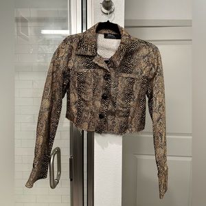 Thirsted Snakeskin Cropped Jacket in size 4